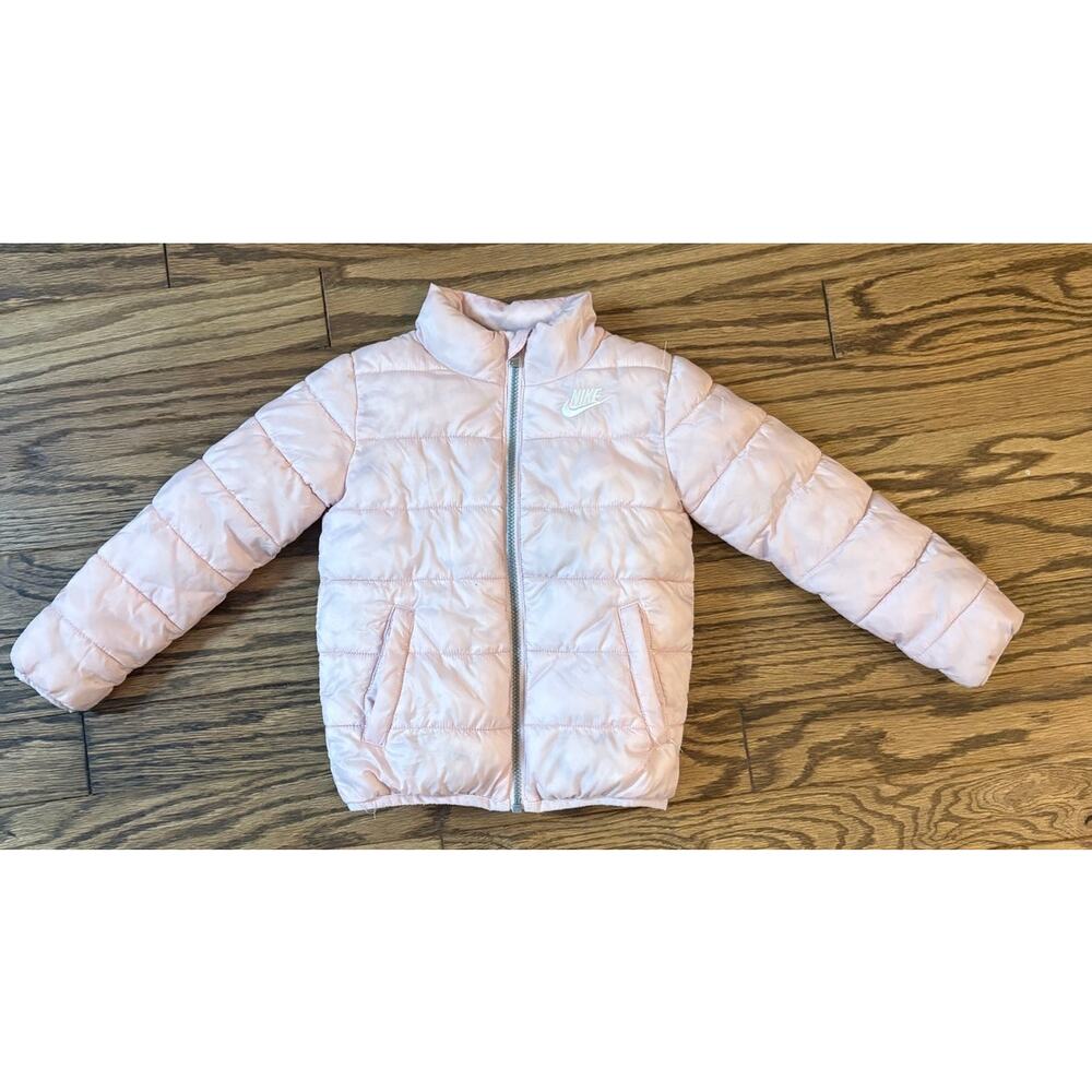 Nike Kids Girls Puffer Jacket Long Sleeve Full Zip Pink Size 4T‎